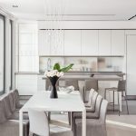 We love: the Match by Vibia lighting piece suspended above the dining table