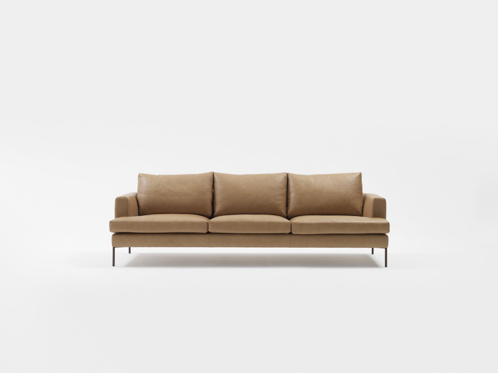 Alfred sofa in tan leather, jardan.com.au