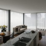 we love the neutral scheme of the kitchen and living space