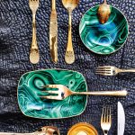 Pompadour gold (filigree) 24-piece set. L’Object malachite plates from beckerminty.com Cambridge soiree two-piece server set and five-piece place setting from. Small brass cloud bowl