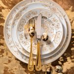 Versace Home Medusa gala 18cm, 22cm and 27cm plates and Medusa gold dinner fork and knife