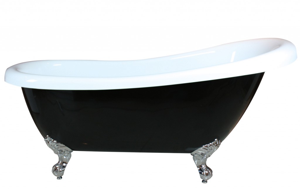 Lawson bath, claw-foot old world black and white bathtub