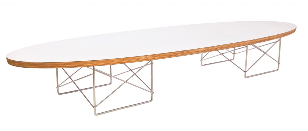 Wire-base Elliptical table by Charles and Ray Eames
