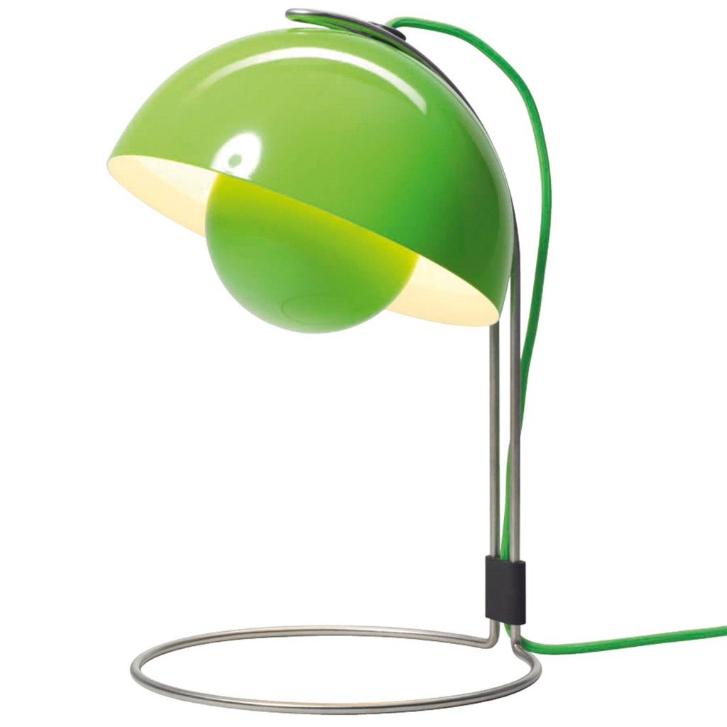 Verner Panton FlowerPot table lamp lime green