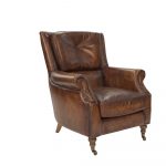 Cambridge wingback chair in aged leather, canalside.com.au
