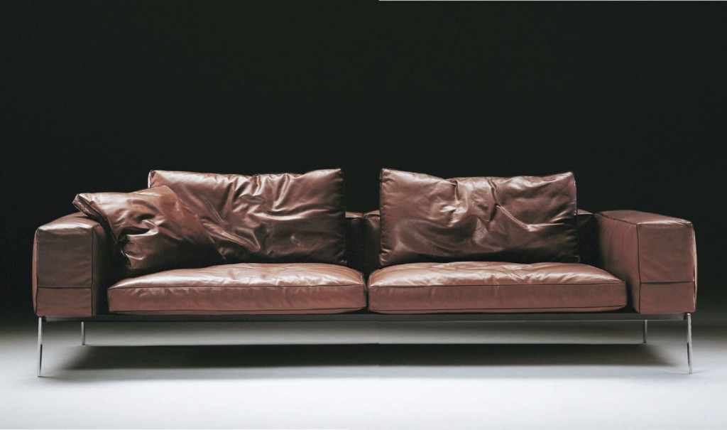 Lifesteel sofa in leather by Flexform, fanuli.com.au 