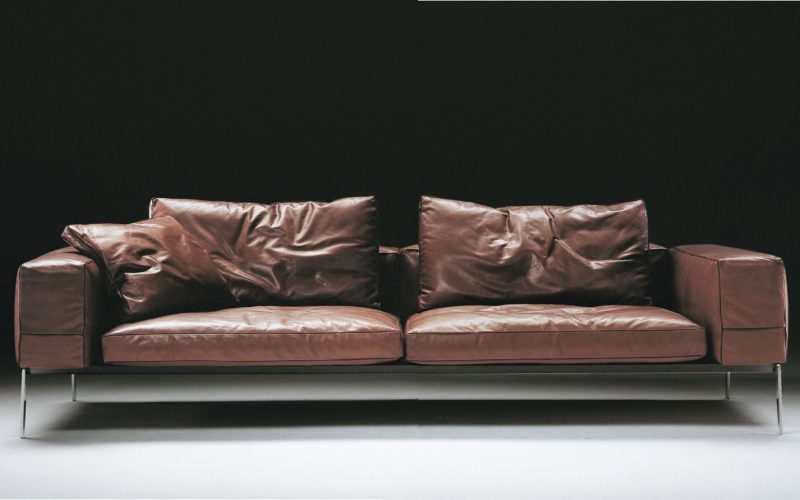 Lifesteel sofa in leather by Flexform, fanuli.com.au