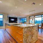 kitchen with island bench
