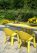 yellow chairs in garden