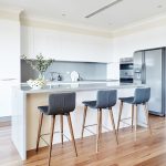 Casual classic: combined kitchen and living area