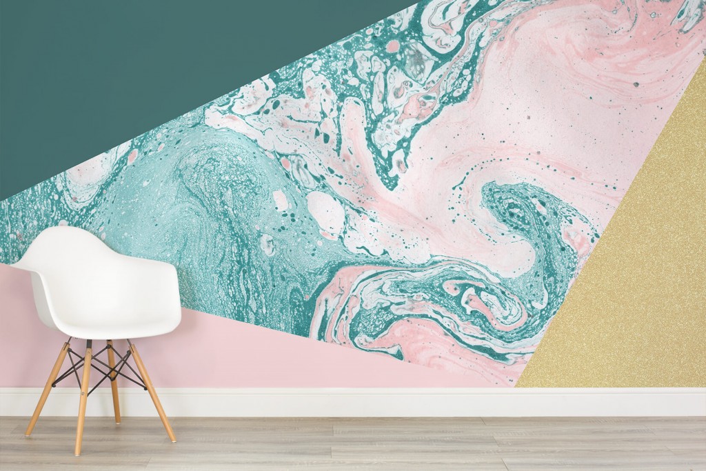 Marble Glitter Geometric Wall Mural