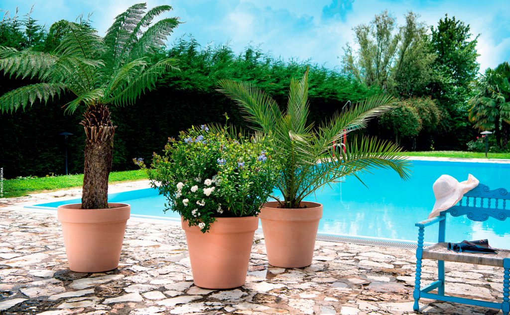 Italian Terracotta White Garden Vaso Magno 60 Cm