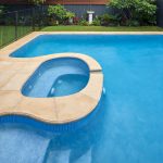 This stone pool coping is highly versatile and functional in any space
