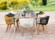 AIIR armchairs sit around the Wa table