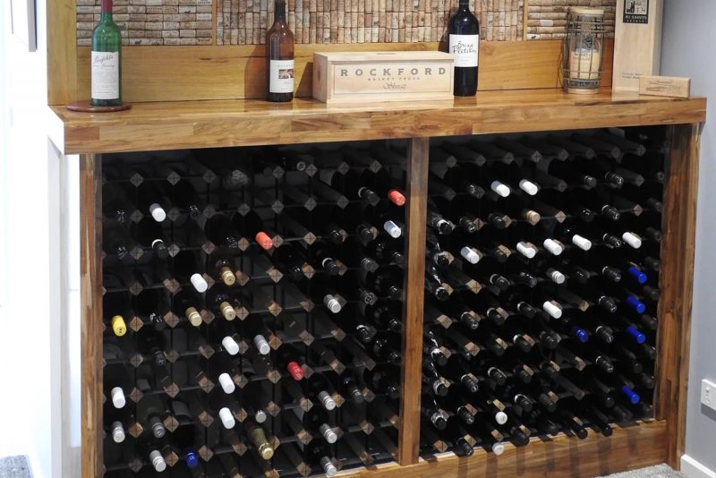 Elegant Custom-Built Wine Rack with Black Onyx Finish - Completehome