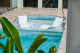 Chairs inside a pool