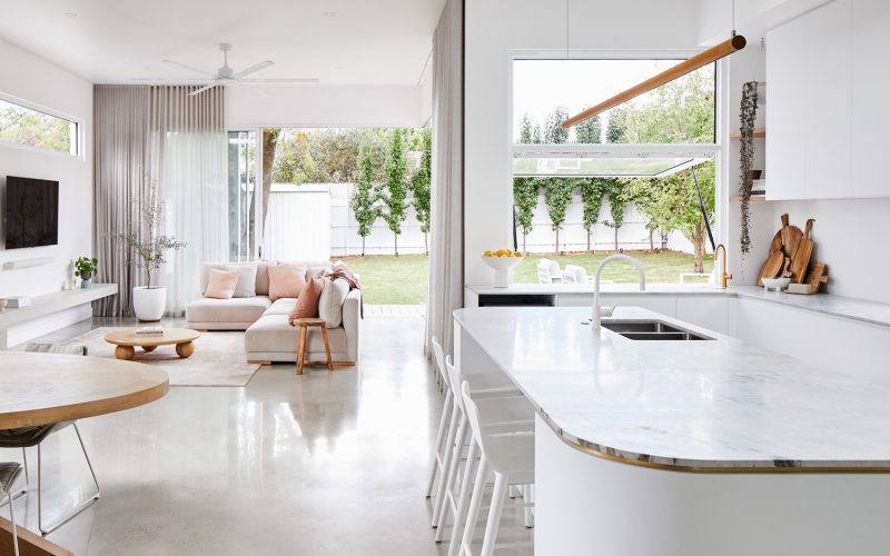 Cool concrete underfoot