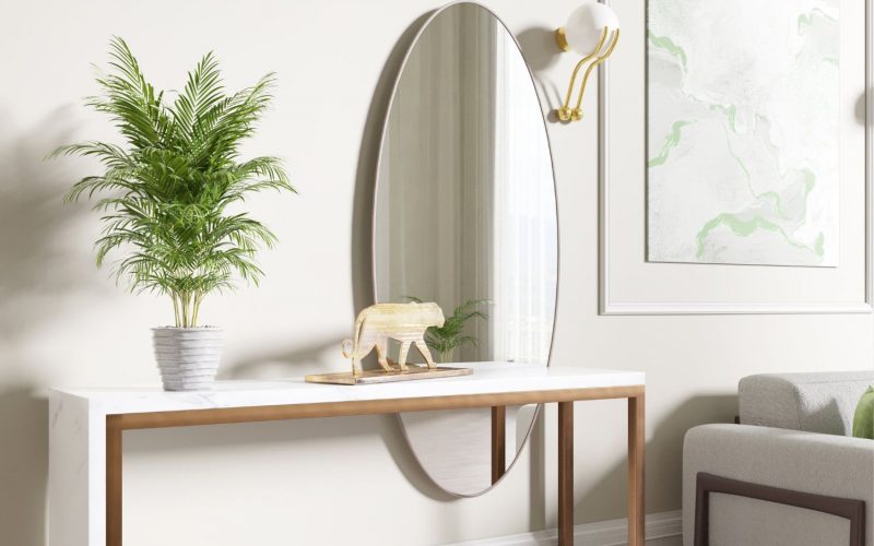 Make a statement with a large mirror to capture the light. caffelattehome.com