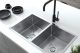 Pictured: Alma Madison Double Bowl Sink in Stainless Steel