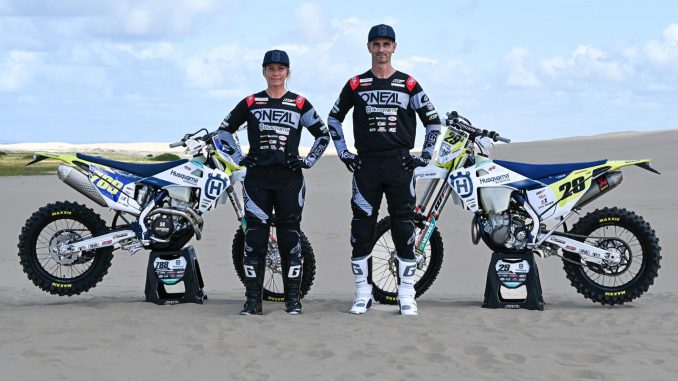 Team Husqvarna's Emelie Karlsson and Stefan Granquist