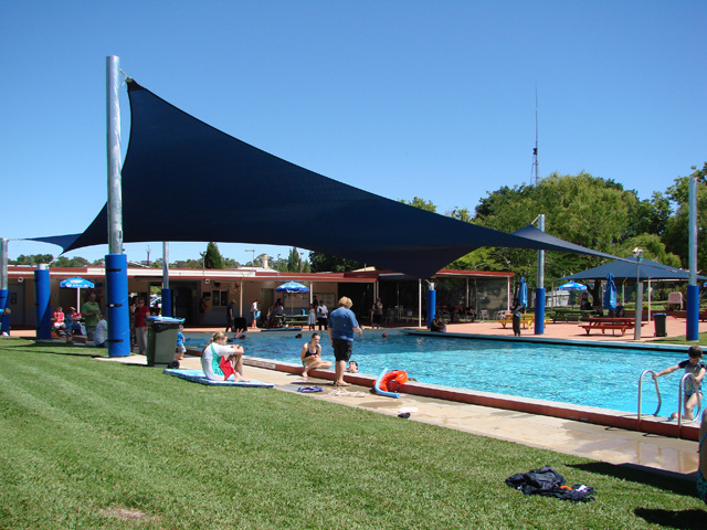 Large Shade Sail over Swimming Pool