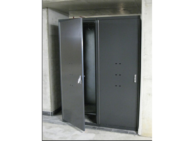 Arrow Alpha vertical bike lockers save the day