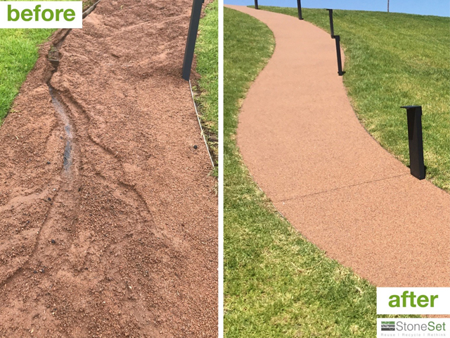 6mm Kirribilli Red porous pathway in Gerringong, NSW