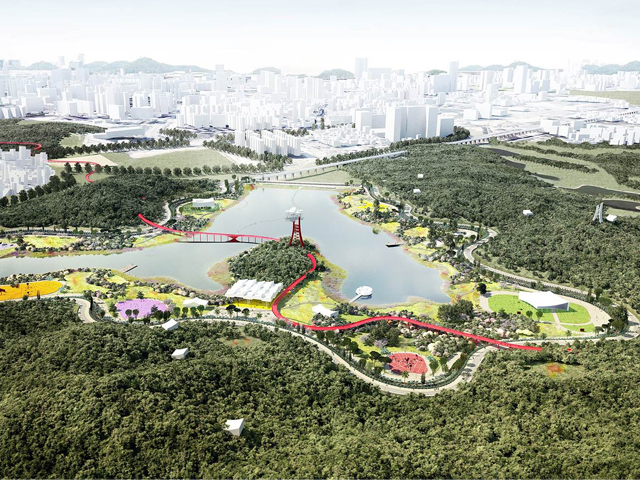 Scarlet Path Traverses China's Greenspace