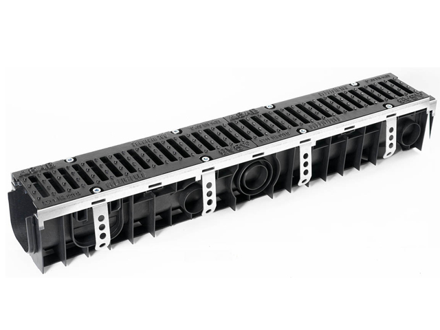 Heavy duty cast iron grated channel