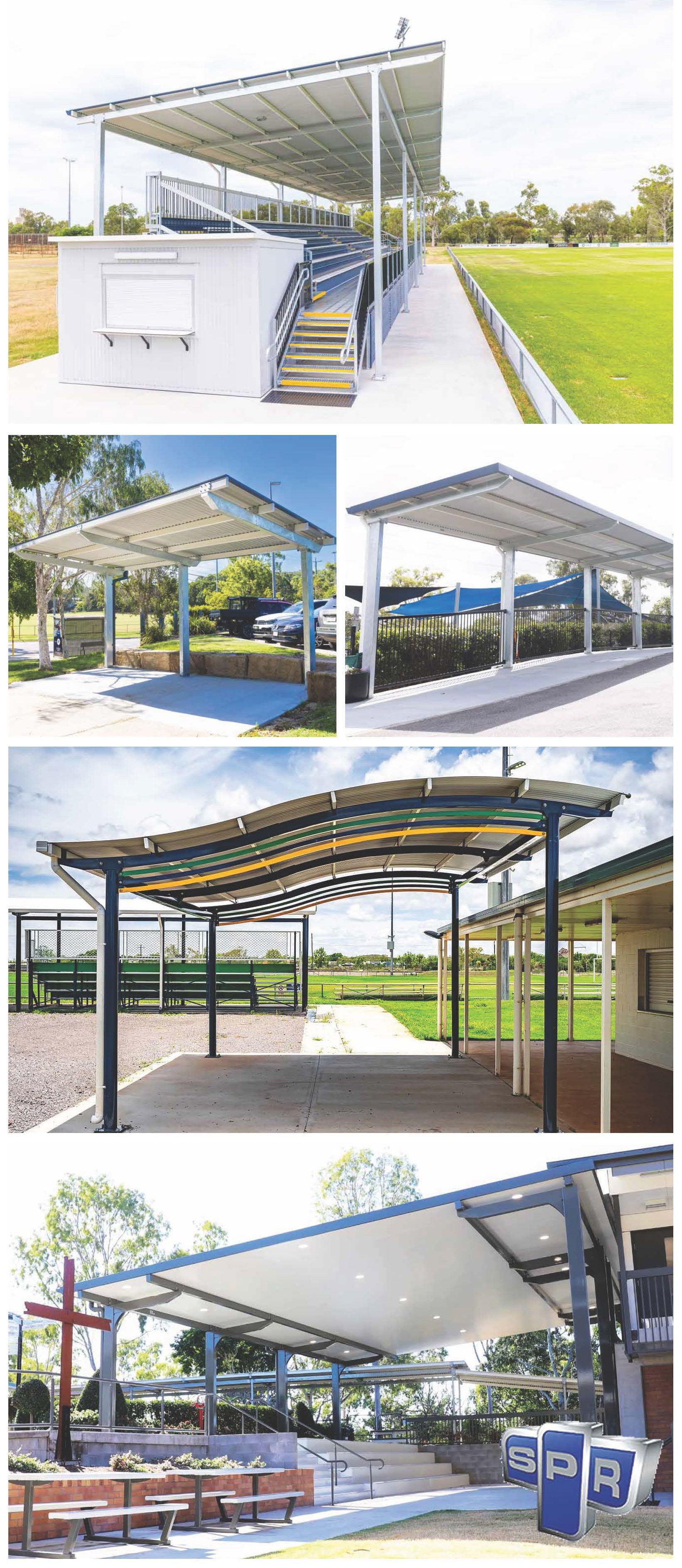 OUTDOOR SEATING, SHADE AND STEEL STRUCTURES