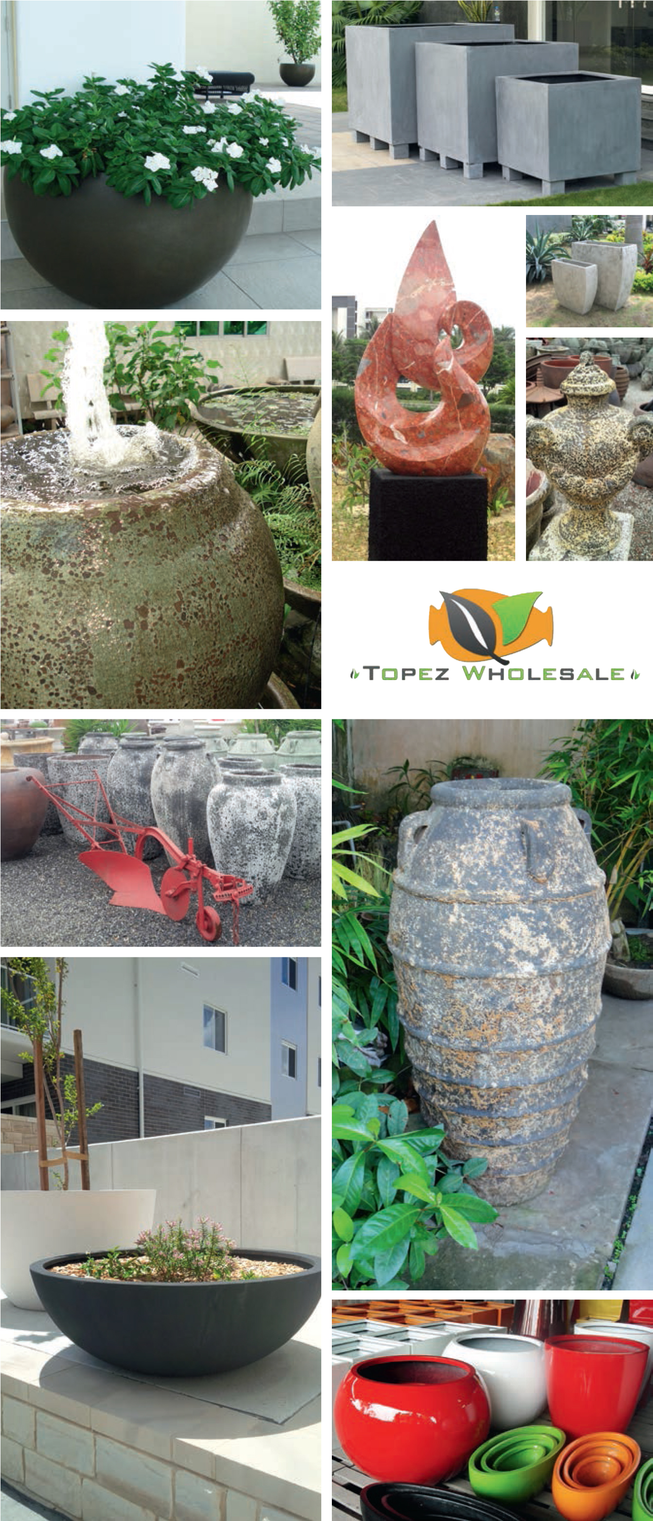 WHOLESALE AND TRADE WATER FEATURES, POTS, PLANTERS, OUTDOOR DECOR AND SCULPTURES