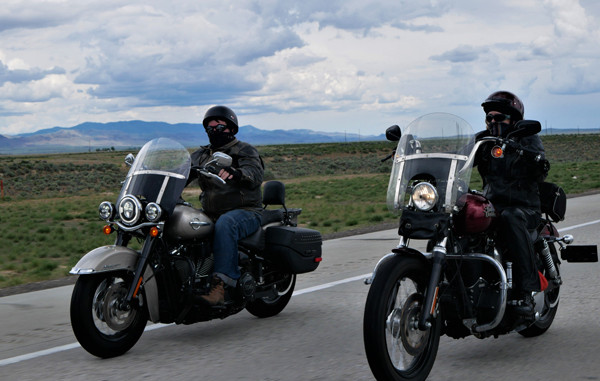 Australians riding a rental motorcycle in the USA