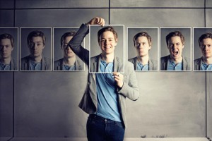 man with many expressions or personality traits