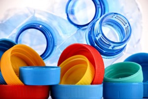 plastic bottle and caps
