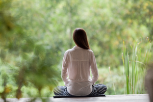 Seated woman meditating