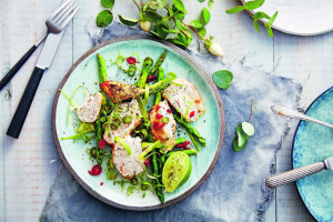 Lemongrass Chicken with Grilled Asparagus Recipe