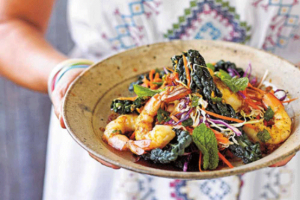 Mint & Ginger Prawns with Coleslaw