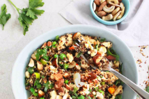Quinoa Fried Rice with Almonds & Cashews