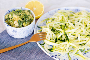 Zucchini Noodles with Basil Pesto Recipe