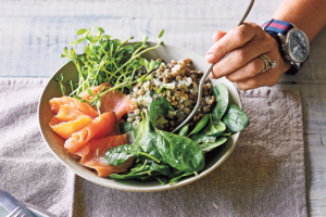 Smoked Salmon Living Lentil Bowl
