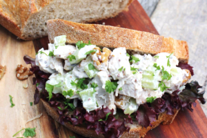 Chicken and Walnut Rye Sandwich with Yoghurt Mayo Recipe
