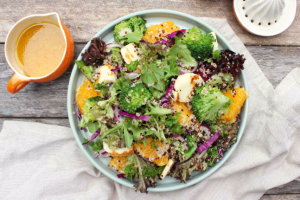 Haloumi and Broccoli Quinoa Salad