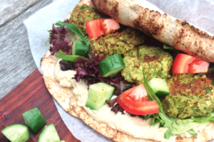 Pea Falafel and Hummus Wrap Recipe