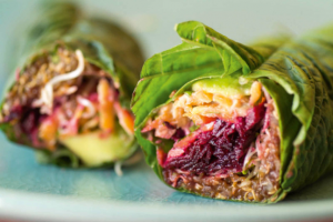 Quinoa and Vegetable Spinach Leaf Wrap Recipe
