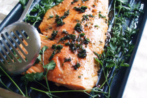 Whole Side of Salmon with Brown Butter Sauce Recipe