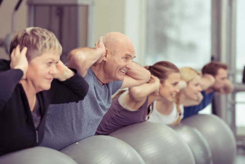 mental health people exercising in a class