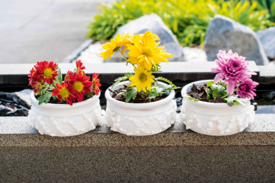 White Stone Flower Pots