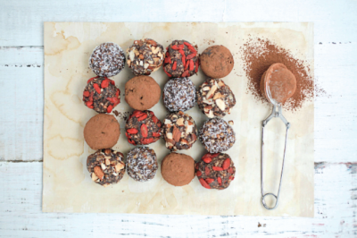 Raw Christmas cake truffles