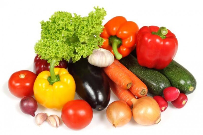 vegetables isolated against a white background