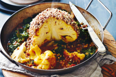 Recipe Whole Roasted Cauliflower with Almonds & Dukkah